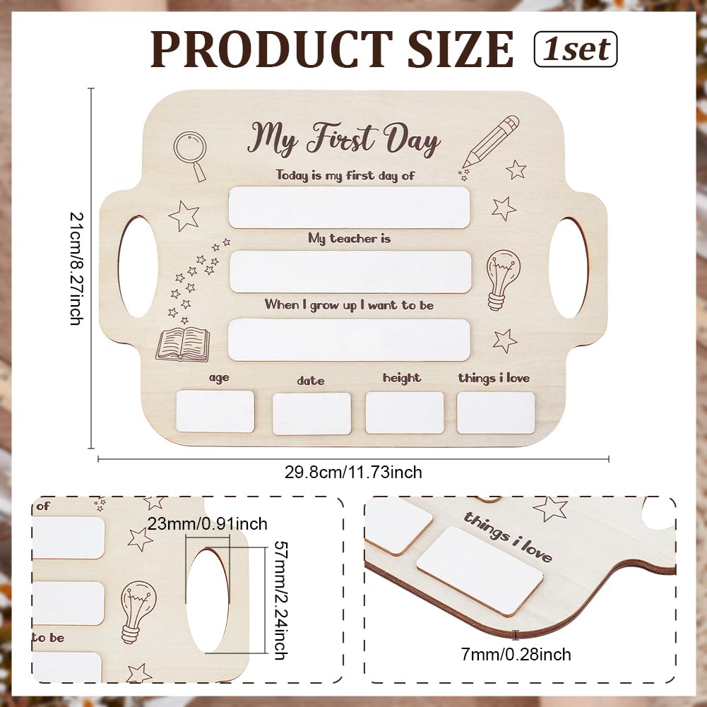 Panneau Pour Le Premier Jour D'école, Panneau Scolaire, Panneau En Bois Double Face Pour Le Premier Jour De La Maternelle, Panneau D'accessoires Photo, Affiches éducatives, Affiches Mathématiques