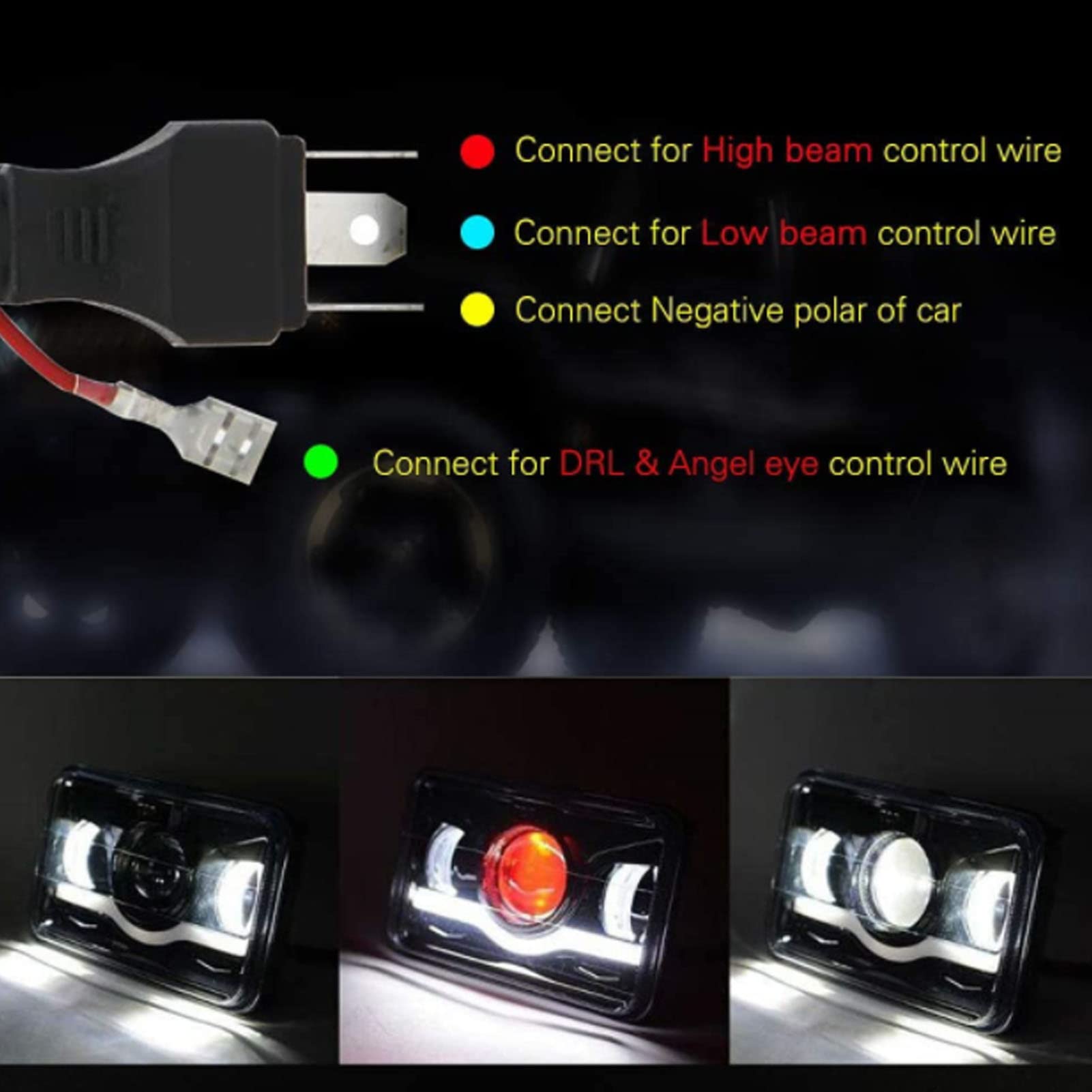 Tbest Faro a LED Quadrato Faro Anteriore a LED 100W 6000K Luce di Marcia Antiriflesso Segnale di Svolta Abbaglianti per ATV SUV Camion Veicolo Costruzione