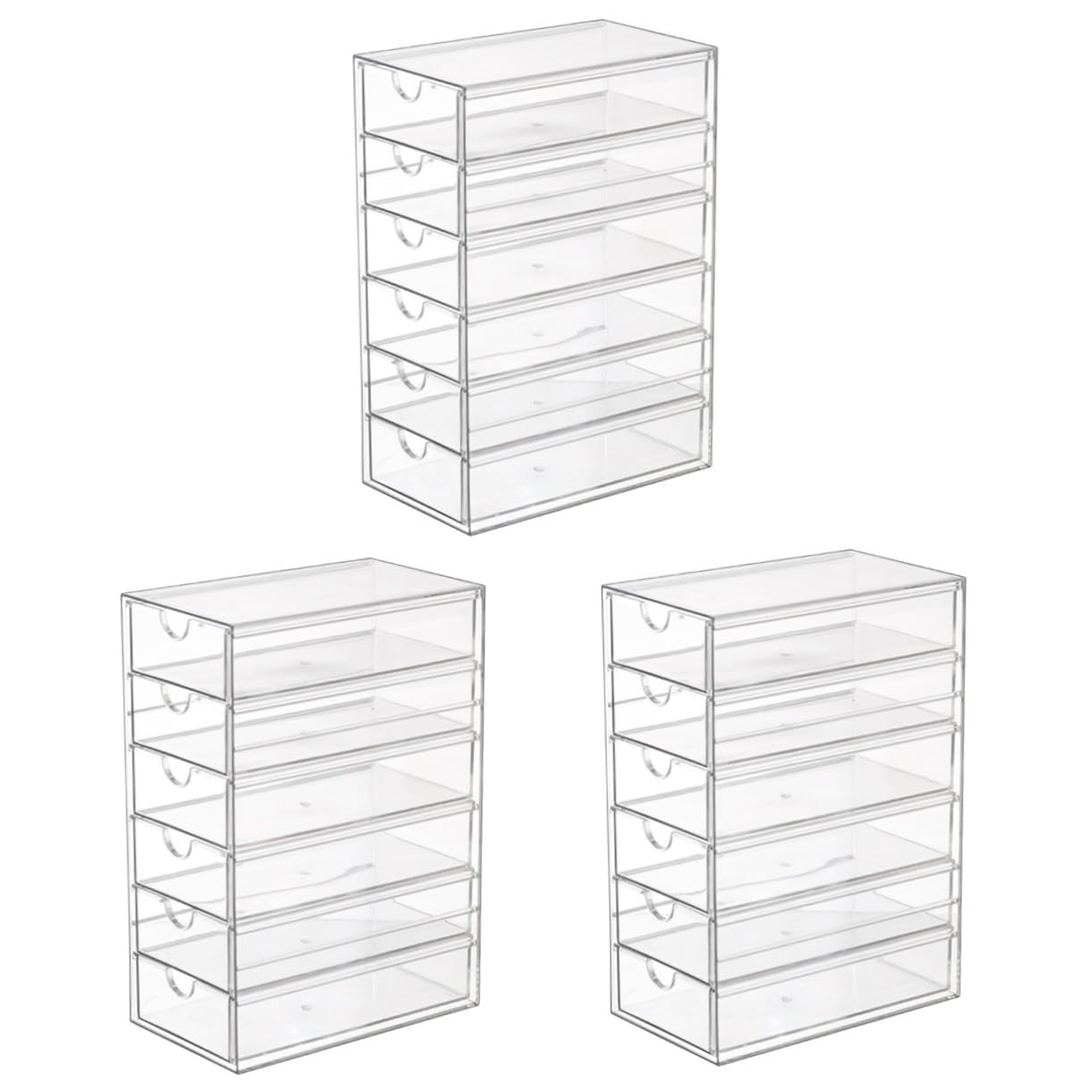Organisateur de bureau transparent à tiroirs amovibles pour fournitures de table