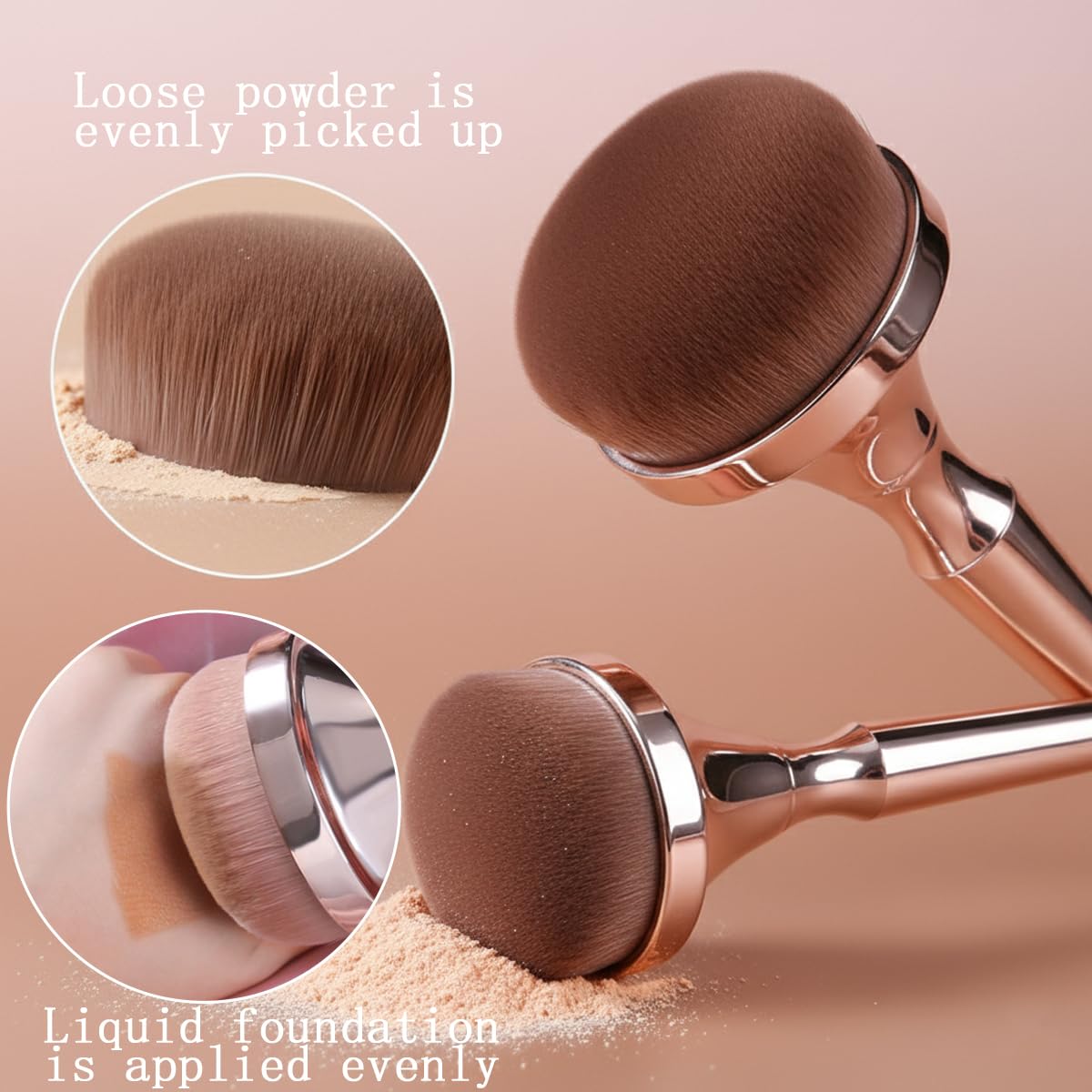 Professional Makeup Powder Brush Set, Large Fluffy Foundation and Blush Brushes with Powder Puff Sponge
