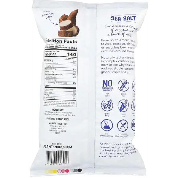 Cassava Crunch Chips Sea Salt, 5 oz 3
