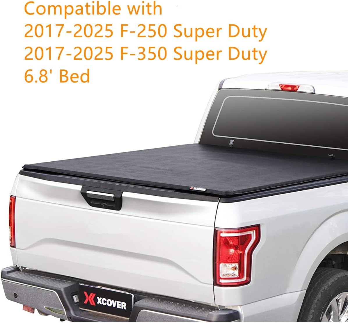 XCOVER Soft Roll Up Bed Cover, Tonneau Cover Compatible with 2017-2026 F-250 F-350 Superduty SD 6.8' Bed