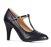 J. Adams Tango Heels for Women - T-Strap Round Toe Retro Oxford Pumps