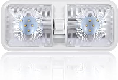 12 Volt LED RV Lights with ON/Off Switch - Neutral 4000-4500K 8W 600LM, Interior Lighting for RV Van Trailer Camper Boat - Pack of 1