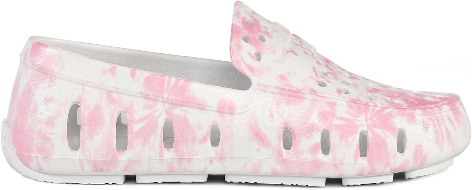 Floafers Unisex Prodigy Driver Print (Toddler/Little Kid), Pink Tie Dye/Bright White, 8, Medium