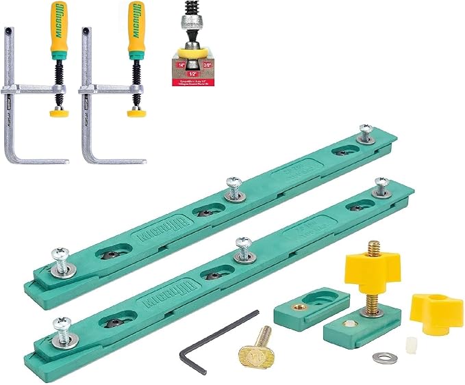 Microjig ZP750-B2S2 Zeroplay Miter Bar 2-Pack and Dovetail Clamps Bundle