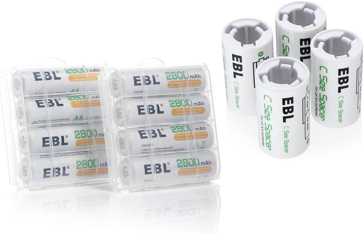EBL 8 Pack High Capacity 2800mAh AA NiMH Rechargeable