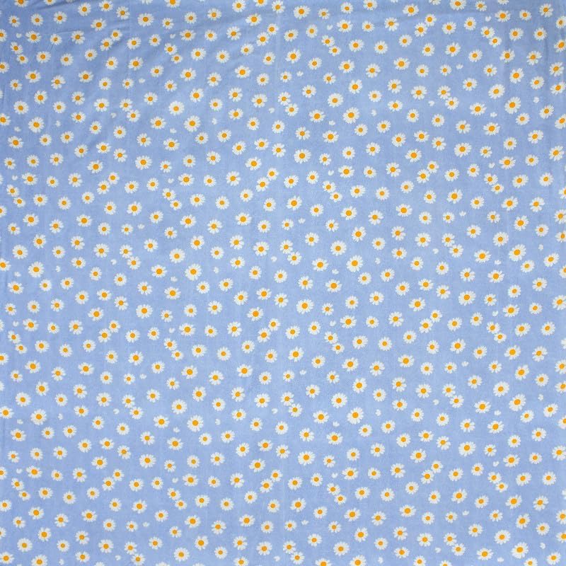 Image of Pure Cotton 220tc Flat Floral Single Bedsheets for Summer Breathable | Wrinklefree (Size-60 X 90 Inch or 228 x 152 cm) with 1 Pillow Covers (Size-17 X 27 Inches, Light Blue) | 220 TC