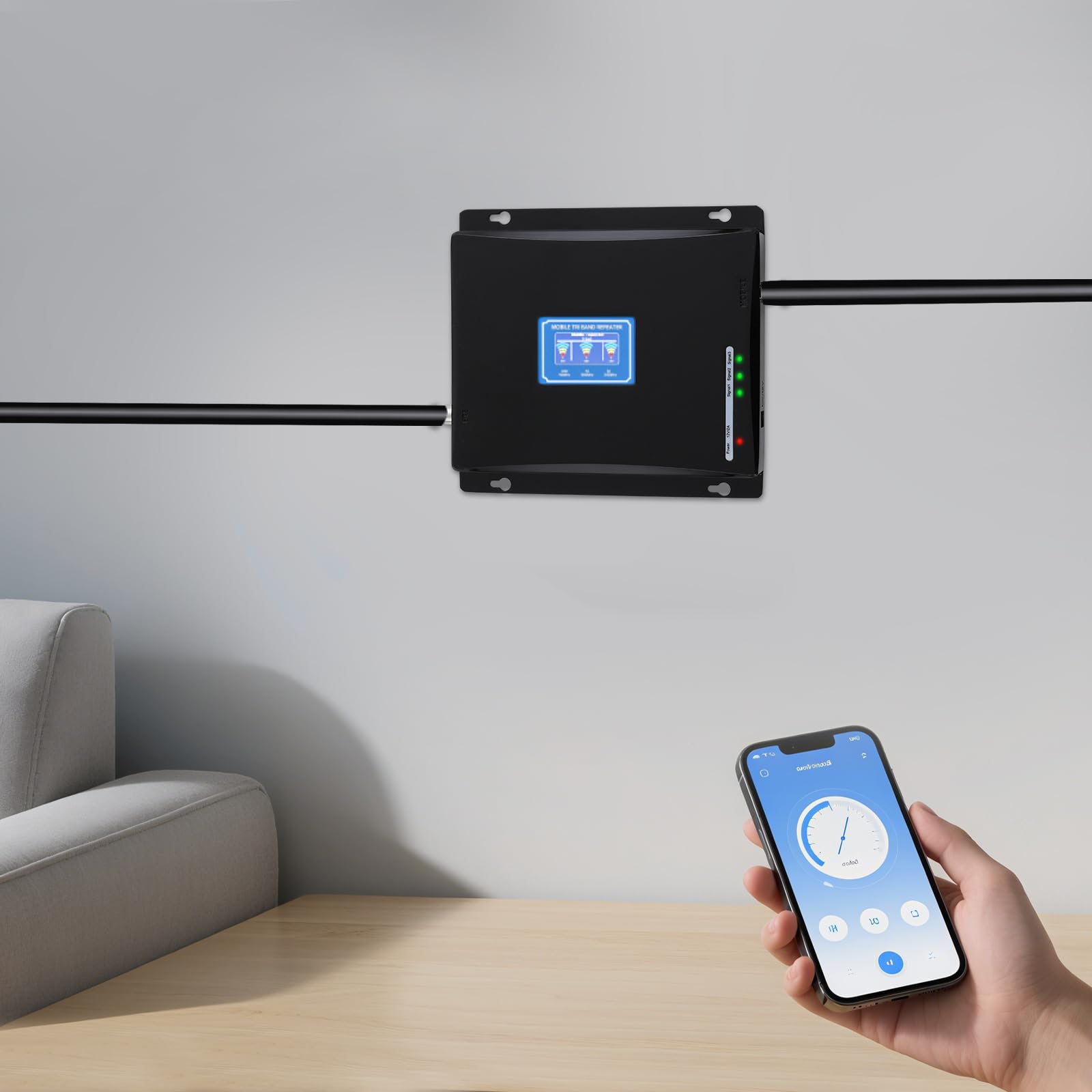 Amplificateur de signal pour téléphone portable Tri-Band 4G 3G GSM Amplificateur pour la maison et le bureau | Écran LCD et câble flexible pour une installation facile - Élimine efficacement les ruptures du signal