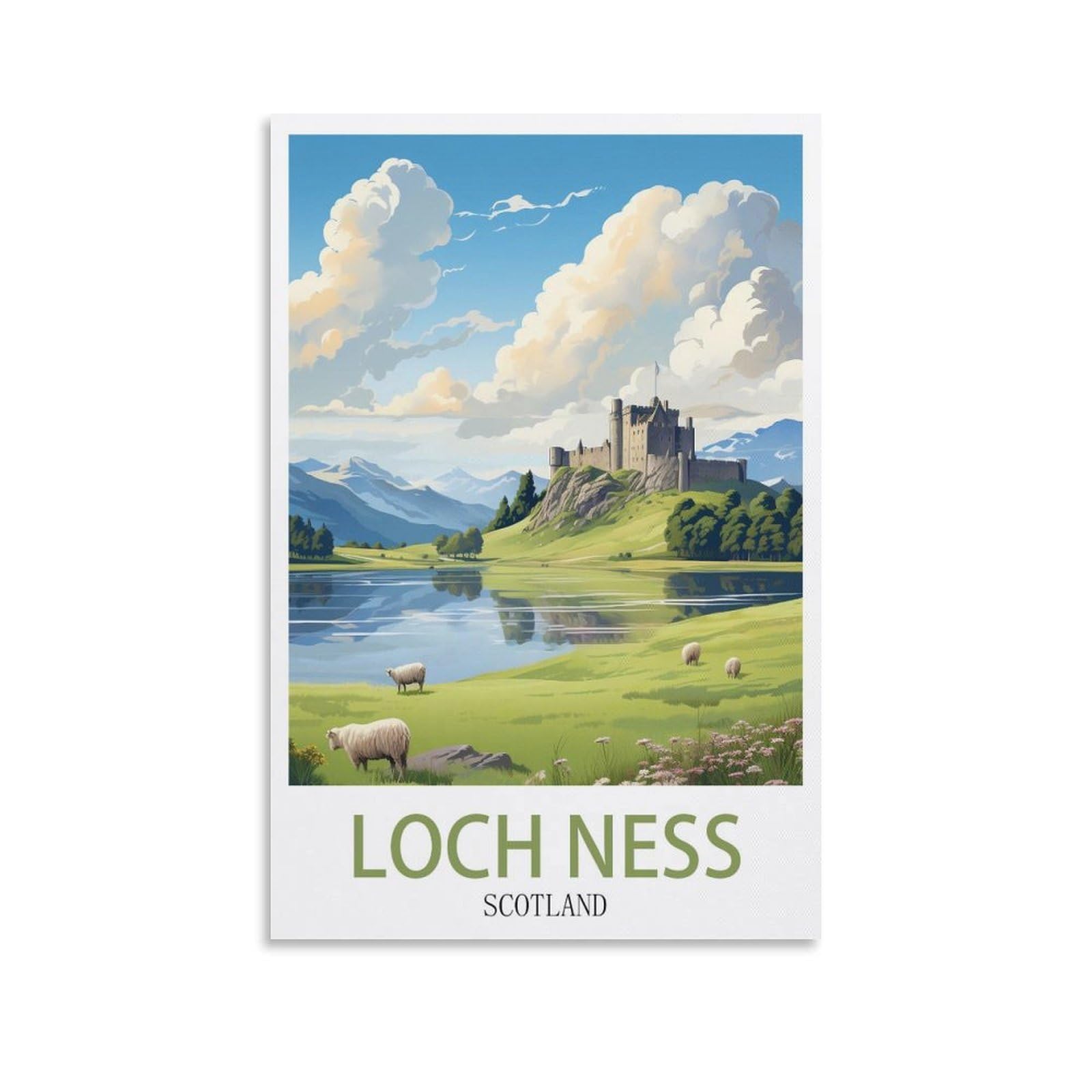 EZMLFA 5D Diamond Painting Kits for Adults,Loch Ness Scotland,DIY Full Round Drill Diamond Dot Gem Art Kits for Adults,Crafts for Decor 50x60cm
