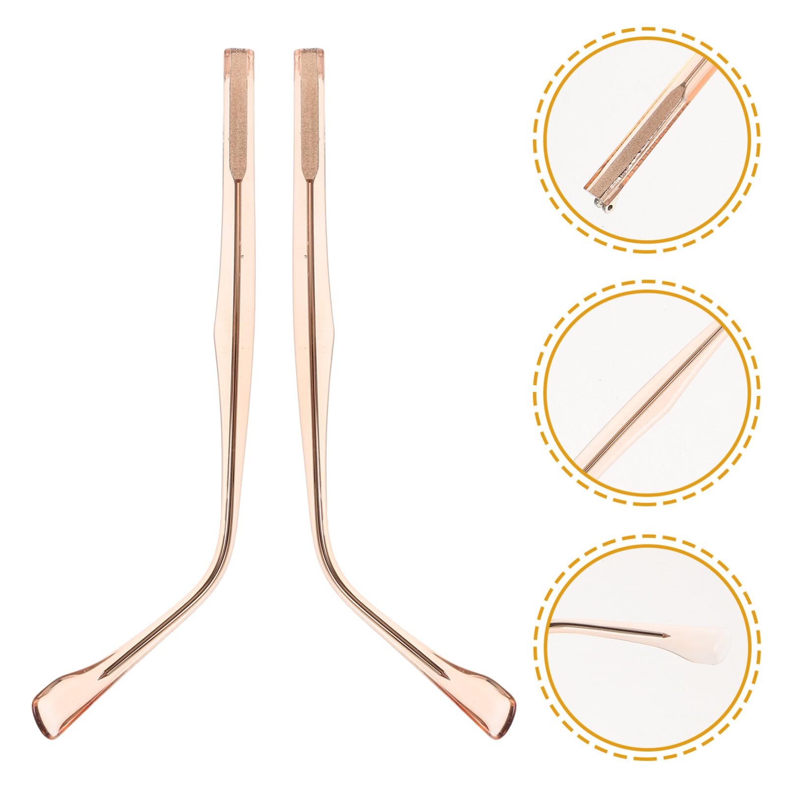 SOLUSTRE Eyeglasses Replacement Parts Set Compatible Replacement Arms Durable Metal Resin Temple Accessories