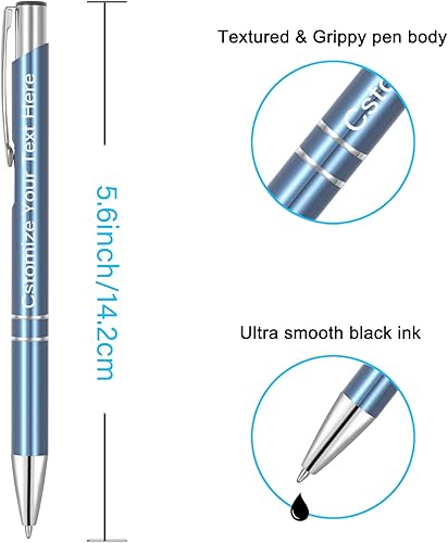 Miniatura 3 de Hasta 500 bolígrafos personalizados, bolígrafos personalizados de tinta negra con tu nombre, logotipo, mensaje, texto, para oficina, negocios,