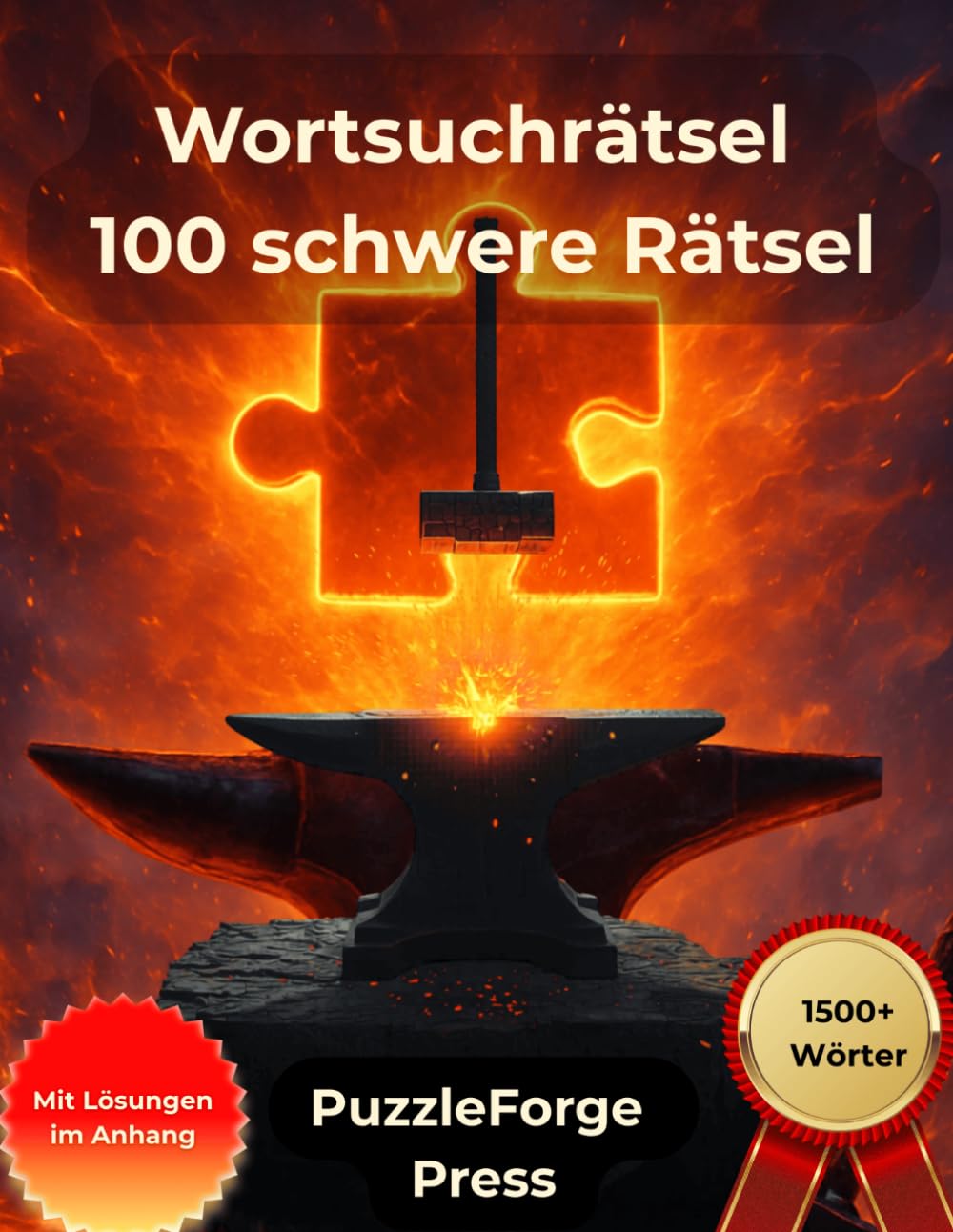 Wortsuchrätsel - 100 schwere Rätsel: Großdruck für Erwachsene und Senioren | Über 1500 Wörter | 1 Rätsel pro Seite | Mit Lösungen im Buch | ... Suchrätsel für echtes Denktraining)