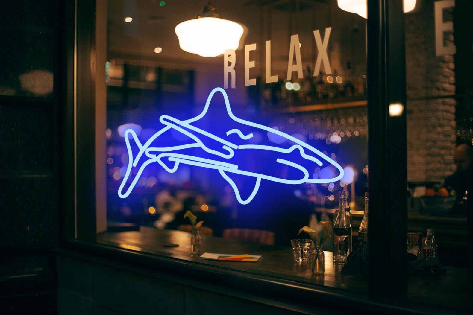 Amazon.co.jp: 「縁錦∞Enえんきki」 鮫 ネオンライト 看板 LED