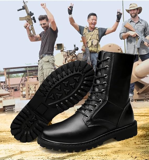 ミリタリーブーツ 黒 レザー Amazon.co.jp: [SDF] 本革 ブーツ メンズ 軍靴 ワークブーツ