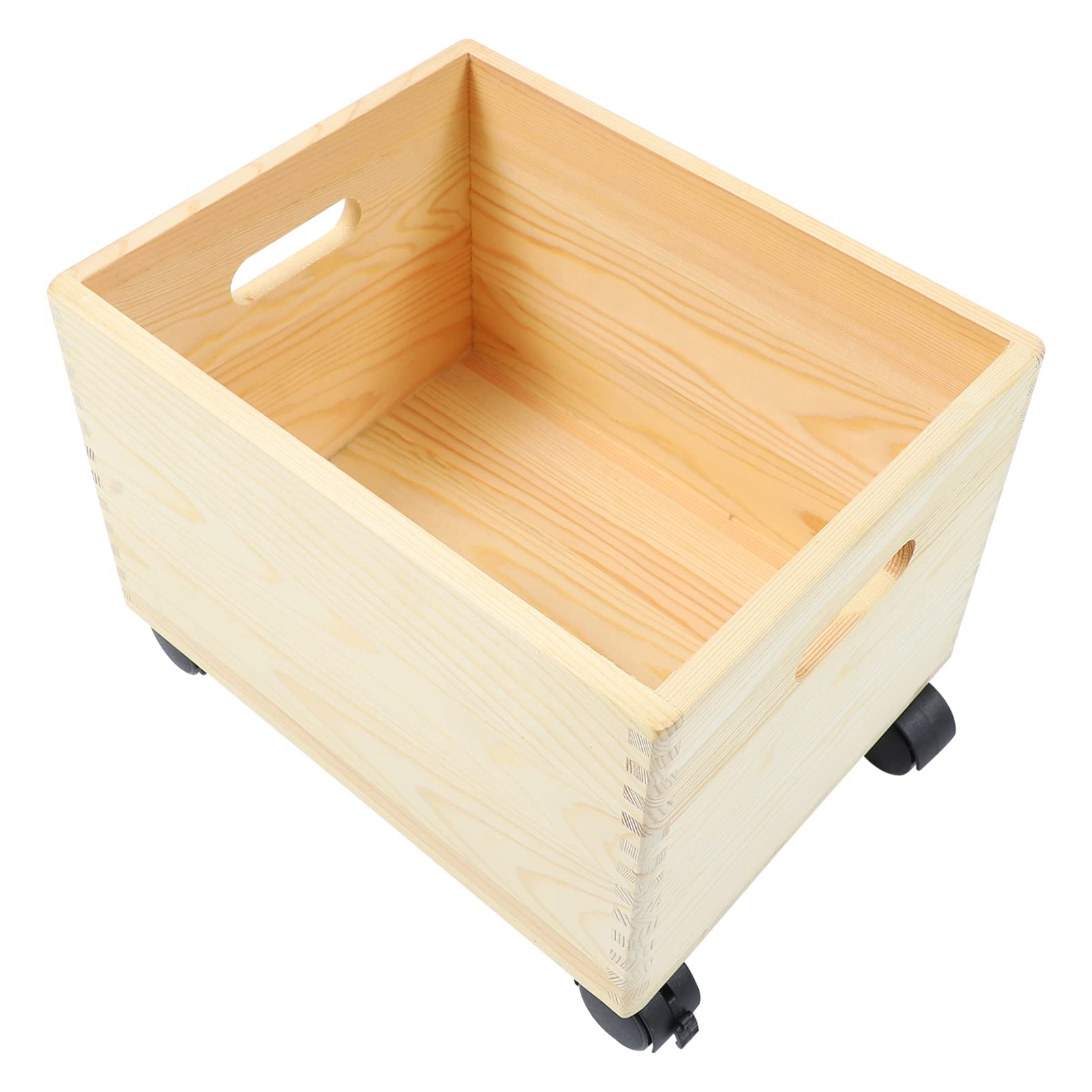 DOITOOL Wooden Storage Container Wheels Large Outdoor Storage Box Multi-functional Clothes Toy Organizer