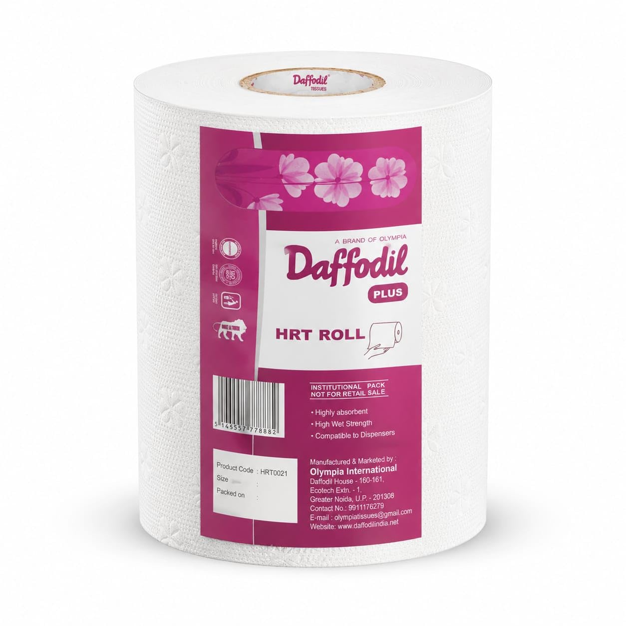 DAFFODIL HRT Jumbo Roll 220m | Premium Hard Roll Towel | Soft, Strong & Highly Absorbent | Long Lasting Commercial Paper | Fits Standard HRT Dispensers | Pack of 1-picture-24