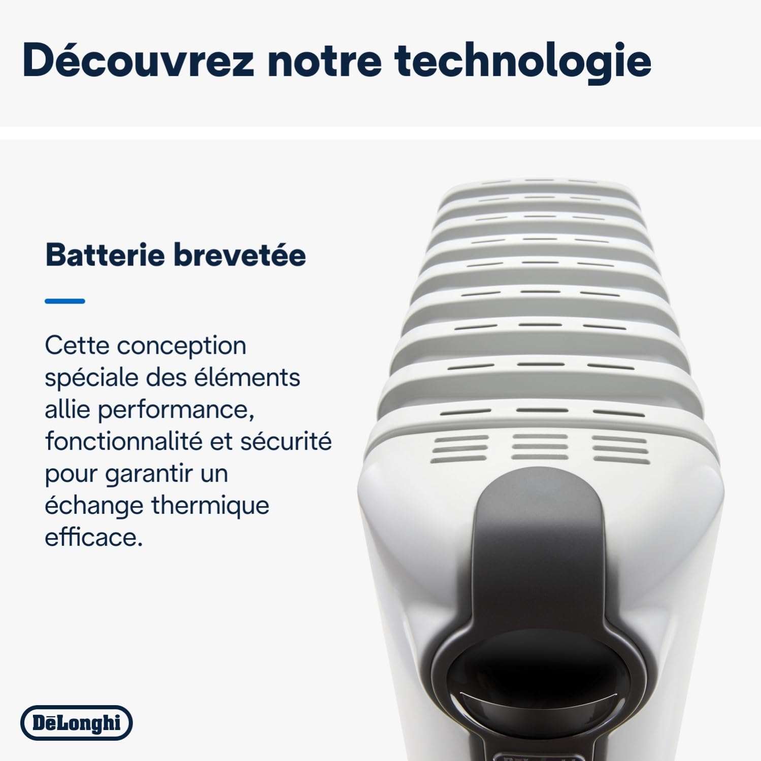 De'Longhi Radia S - Radiateur à Huile pour Pièces jusqu'à 60m³, Chauffage Électrique avec Thermostat de Sécurité, 9 Éléments, Chauffage Personnalisé avec Antigel, Portable, 2000W, Blanc (TRRS0920)