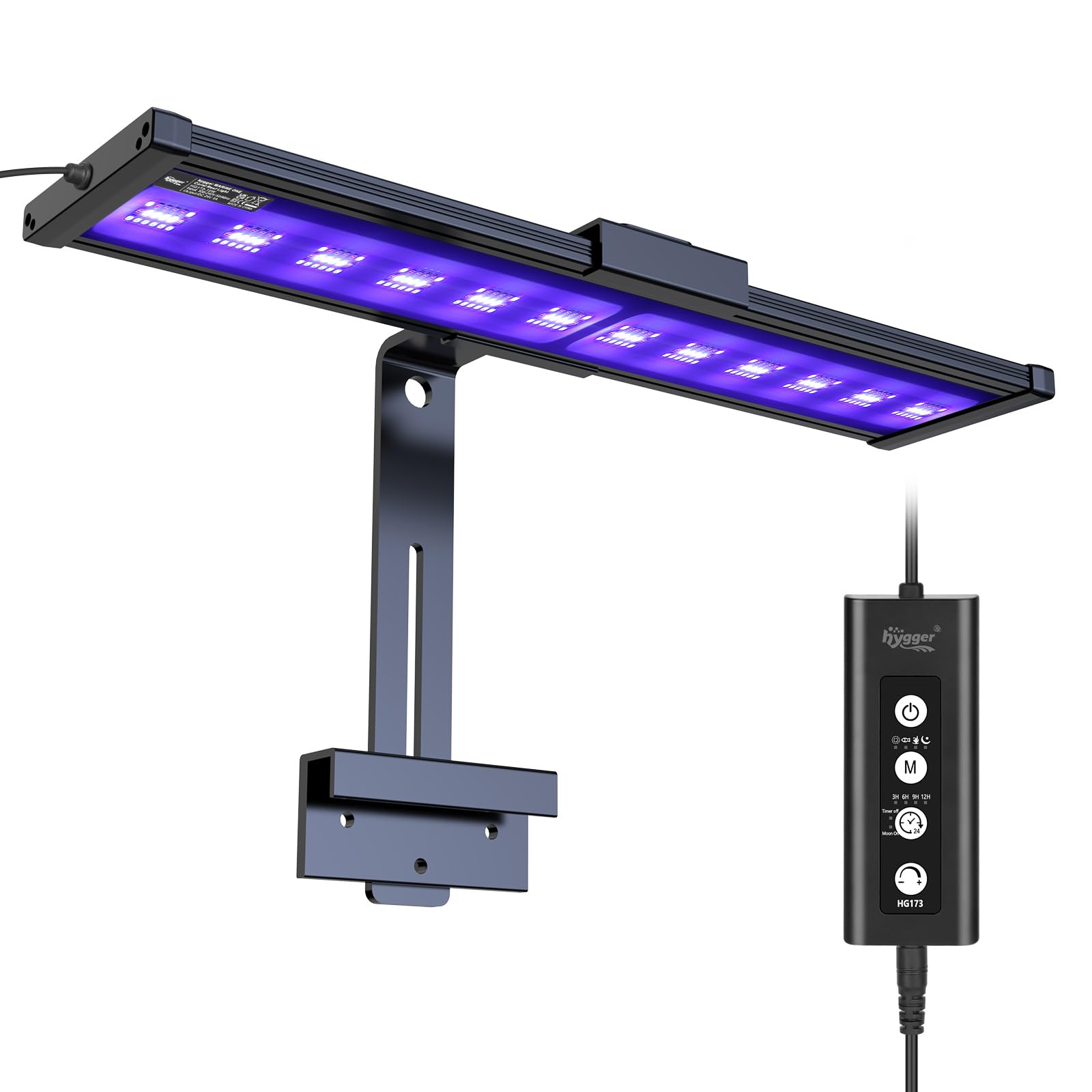 hygger Luce Acquario a Spettro Illuminazione LED per acquari,35W Spettro Luce LED per Acquario Marini 24/7 Lampada Aquarium LED da 60-75cm Tank