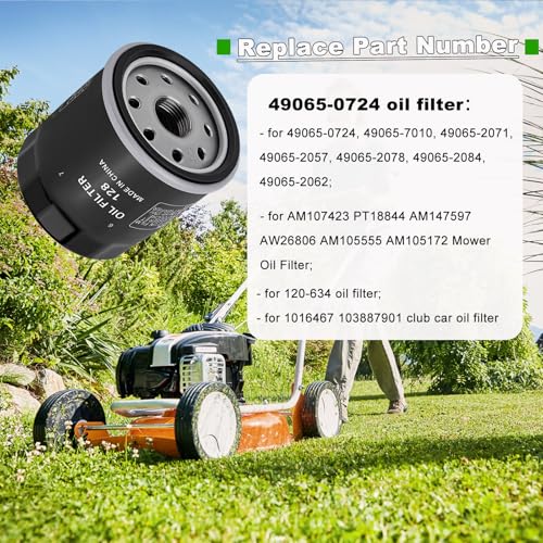 Image of 49065-0724 Oil Filter Replace 49065-7010 oil filter elment, for kawasaki FX850V FX801V FJ180V FH381-721V FH601-770D FX751-FX1000V Engine Models, AM107423 120-634 1016467, Pack of 4