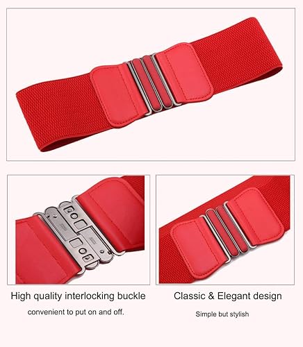 Miniatura 9 de VOCHIC Cinturón de vestir elástico ancho para mujer cintura elástica