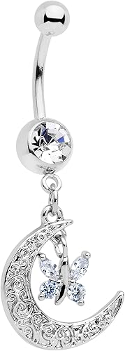 Body Candy Piercing de ombligo de acero 316L para mujer, 14G, color decorativo, mariposa, luna, ombligo, no conocido