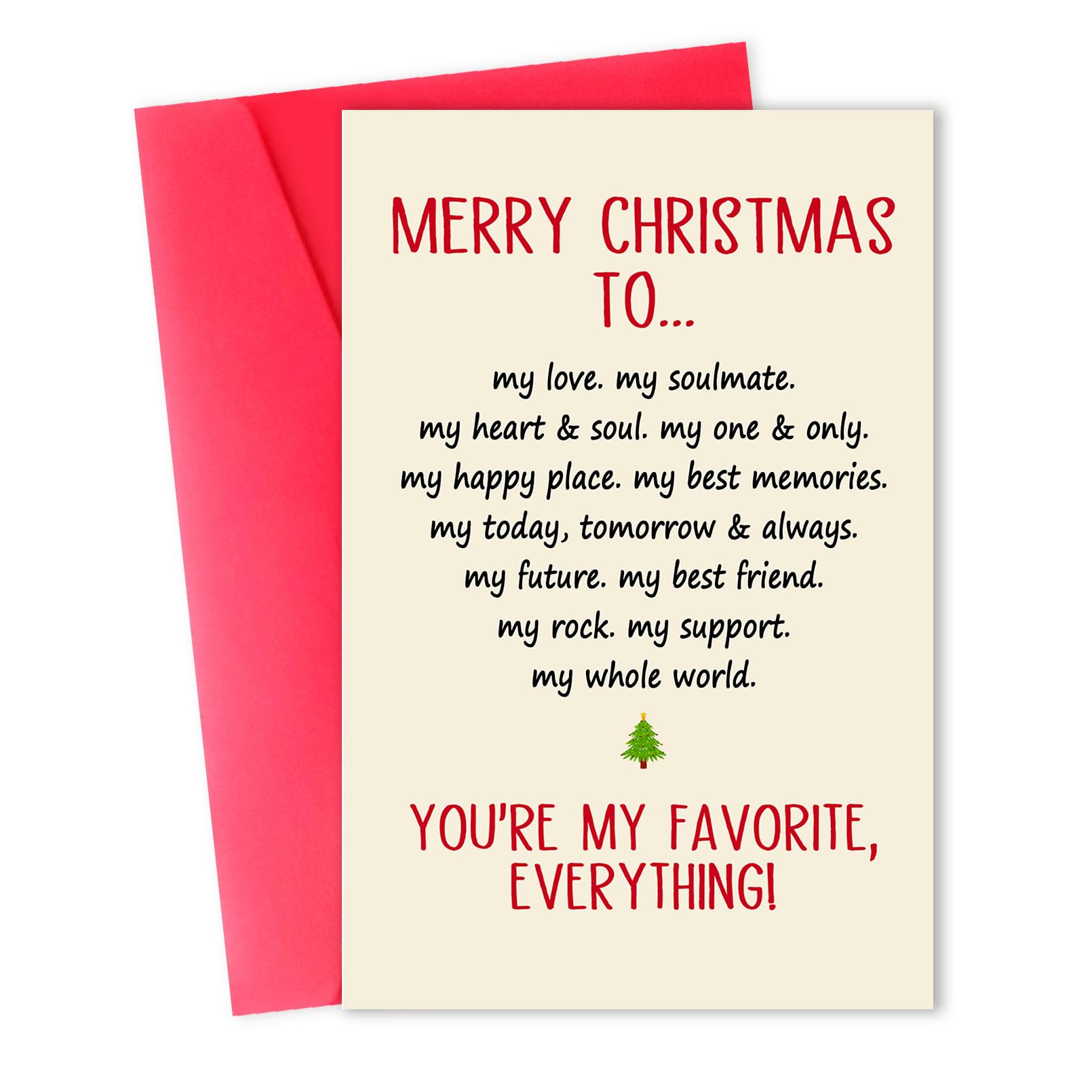 Beixian Romantic Christmas Card Gift for Husban Wife, Sweet Holiday Card for Love,Soulmate,Best Friend, Perfect Christmas Card for Boyfriend