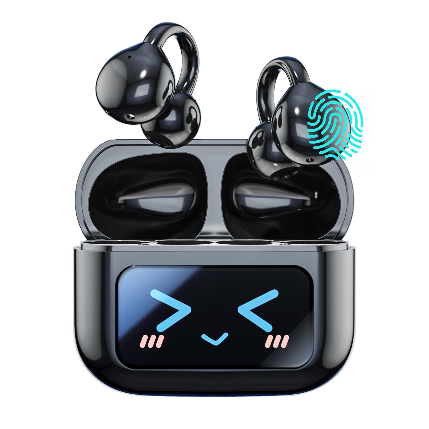 Open Ear Wireless Earbuds, Bluetooth 5.4 Clip On Headphones, Open Ear Lightweight Comfortable Wear Earbuds,Noise Reduction HD Sounds,IP7 Waterproof Sport Earphones for Running, Workout-image-38