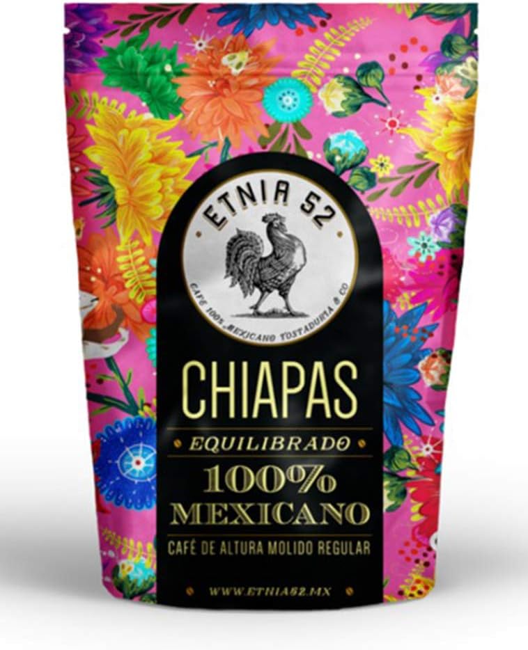 Etnia 52 - Chiapas (Intenso), Mexican Ground Coffee, 1 lb, Kosher Certified (KMD), Made in Mexico, Includes Ebook Recipe Link