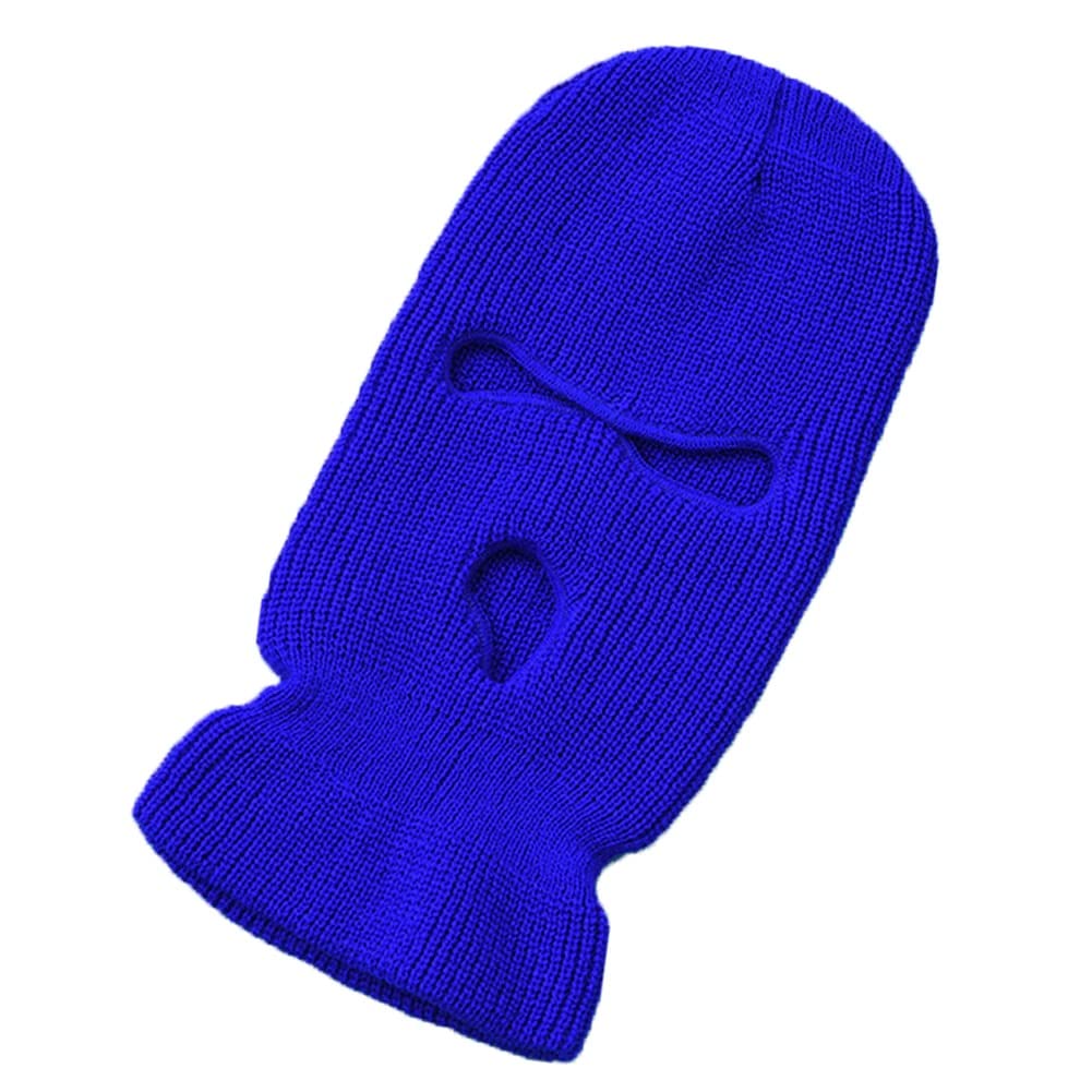 Kgm Unisex Blue Premium Quality Knitted 3 Hole Balaclava Bally Winter Hats Ski Snowboard Outdoor (Blue), One Size