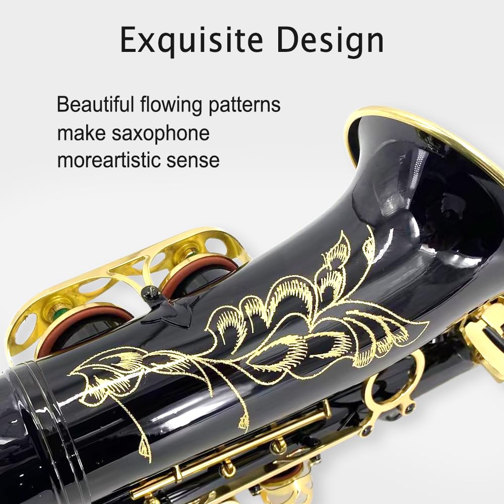 Kit completo per sassofono contralto, sax piatto in mib, con custodia e accessori per studenti, adulti e principianti (set per sassofono contralto con bocchino, ance, guanti, panno e