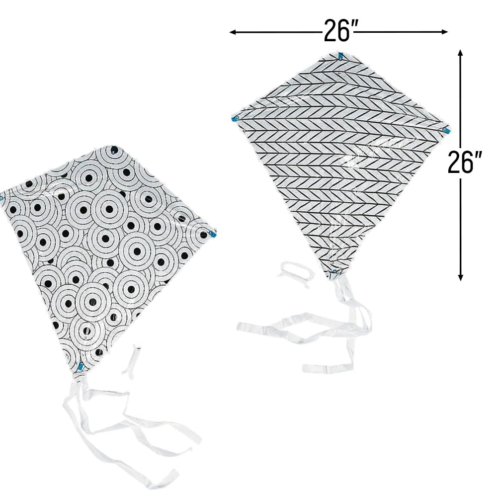 Fun Express Color Your Own Doodle Kite Set – Fun and Creative DIY Craft Kits for Kids – Ideal for Educational Activities Outdoor Fun and Group Projects – Perfect for Kids’ Creativity – 12 Pieces