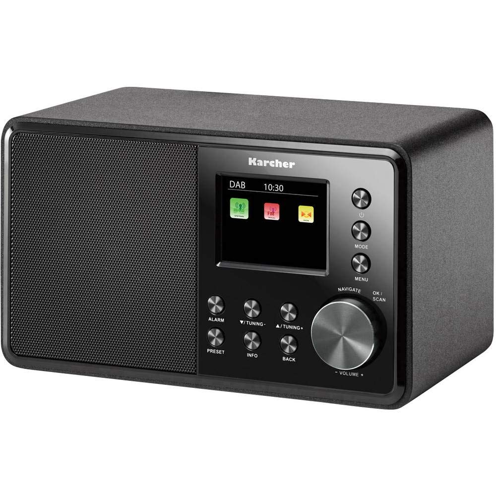 Karcher DAB 3000 - DAB+ Radio (Digitalradio, DAB plus/UKW-RDS, AUX-IN, Wecker mit Dual-Alarm, kleines Küchenradio, schwarz)