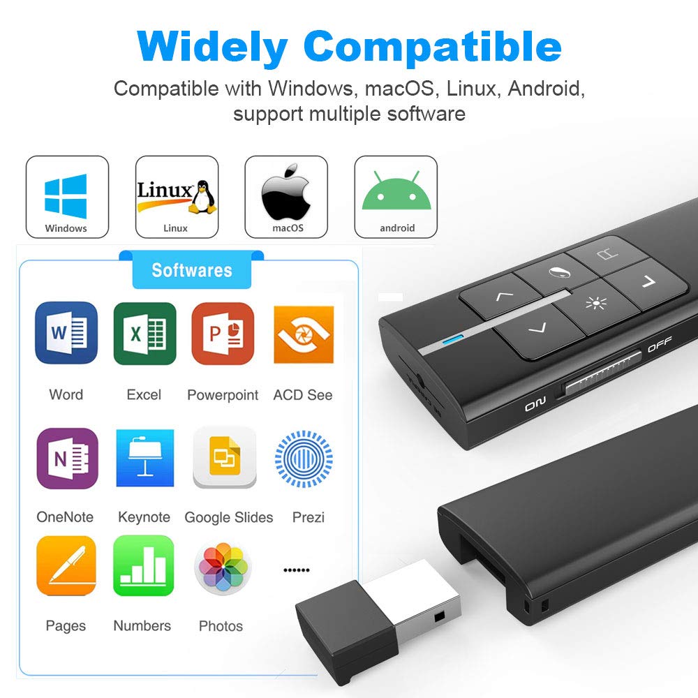 NORWII N99 Presentation Clicker Air Mouse Function Wireless Presenter