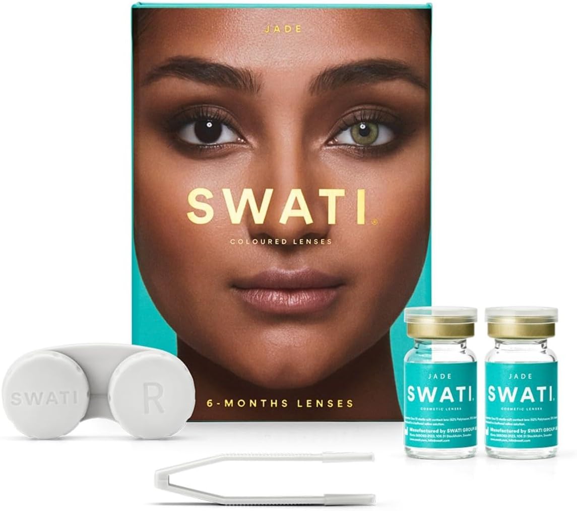 Swatii Premium Coloured Contact Lenses, 6 Month Use (Jade Green, 6 Month Use(Zero Power))