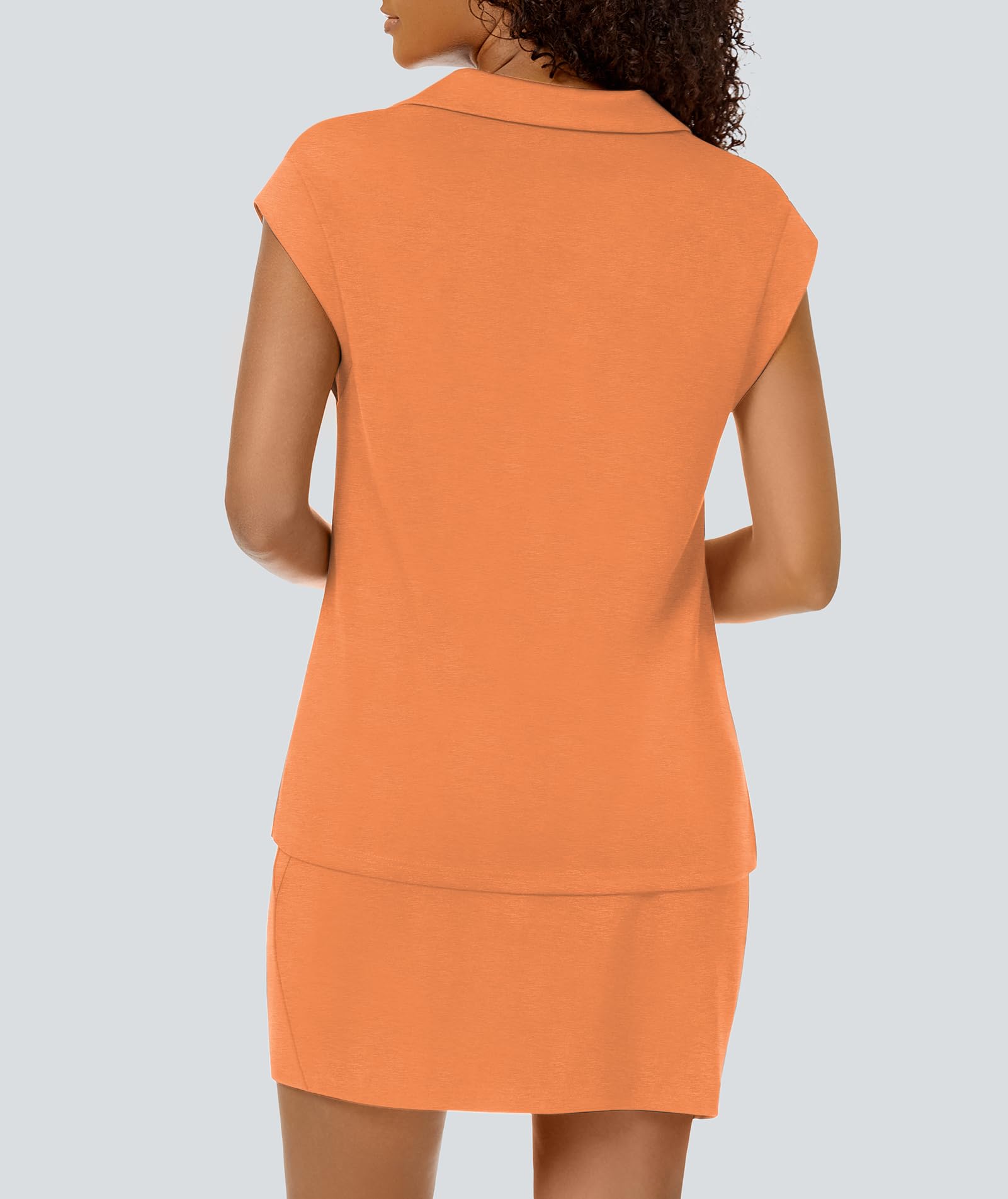 Casly Lamiit Conjunto de falda de dos piezas para mujer, traje de tenis, casual, manga casquillo, solapa, camisa deportiva de verano, conjunto de falda corta