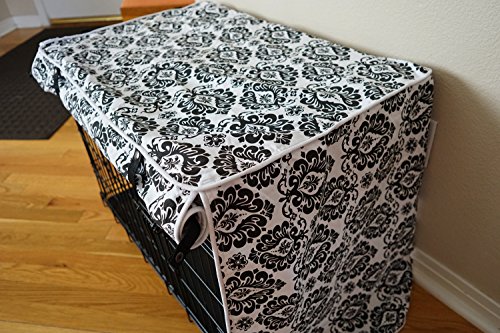528zone Black & White Damask Design Dog Pet Wire Kennel Crate Cage Cover (Small, Medium, Large, XL, XXL) (Medium… - Image 7
