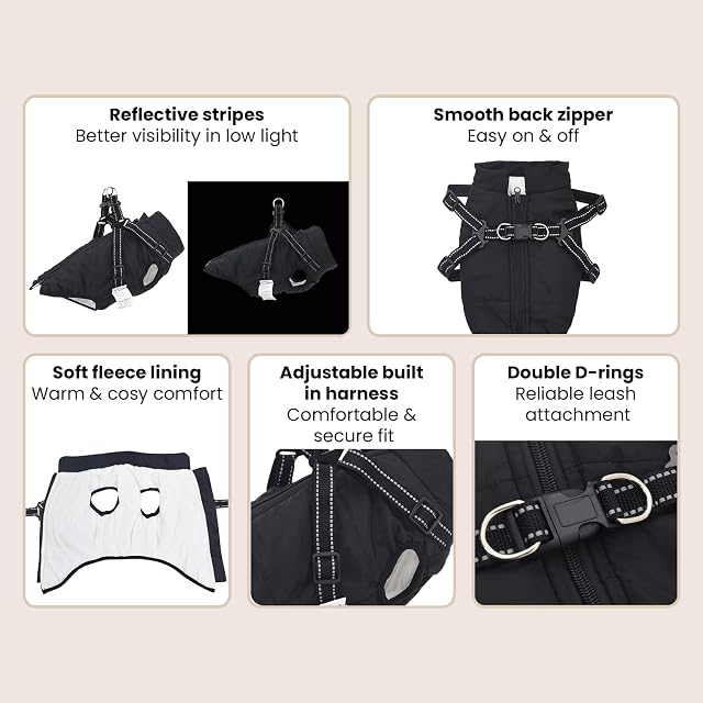 Foto 4 de 8 de vidaXL Abrigo para Perros Negro L24 Vellón y poliéster