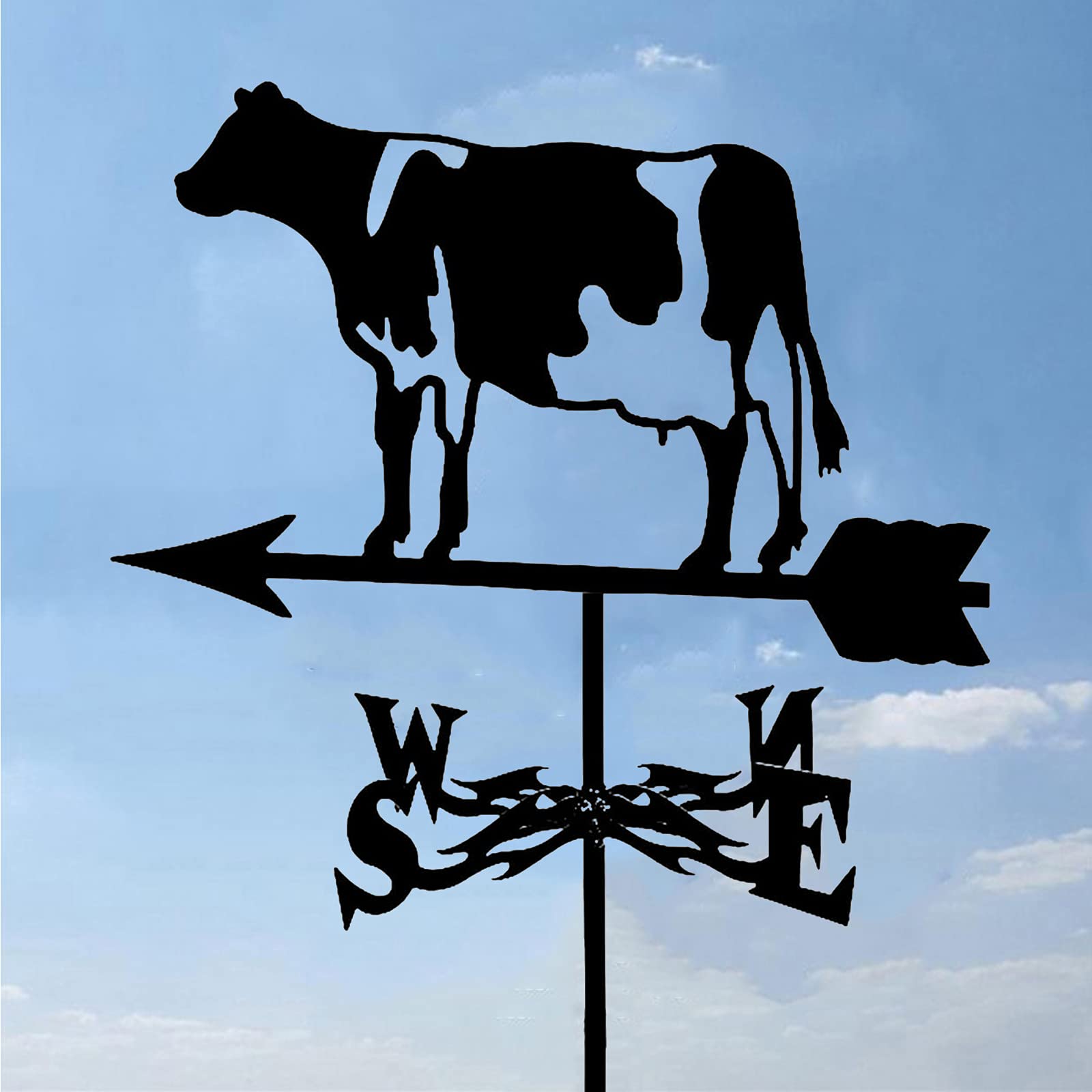 TAXXII Metal Weathervane with Silhouettes Ornament, Wind Vane Weathercock Garden Stake Outdoor courtyard weather vane wrought iron Direction Indicator Professional Measuring Tool