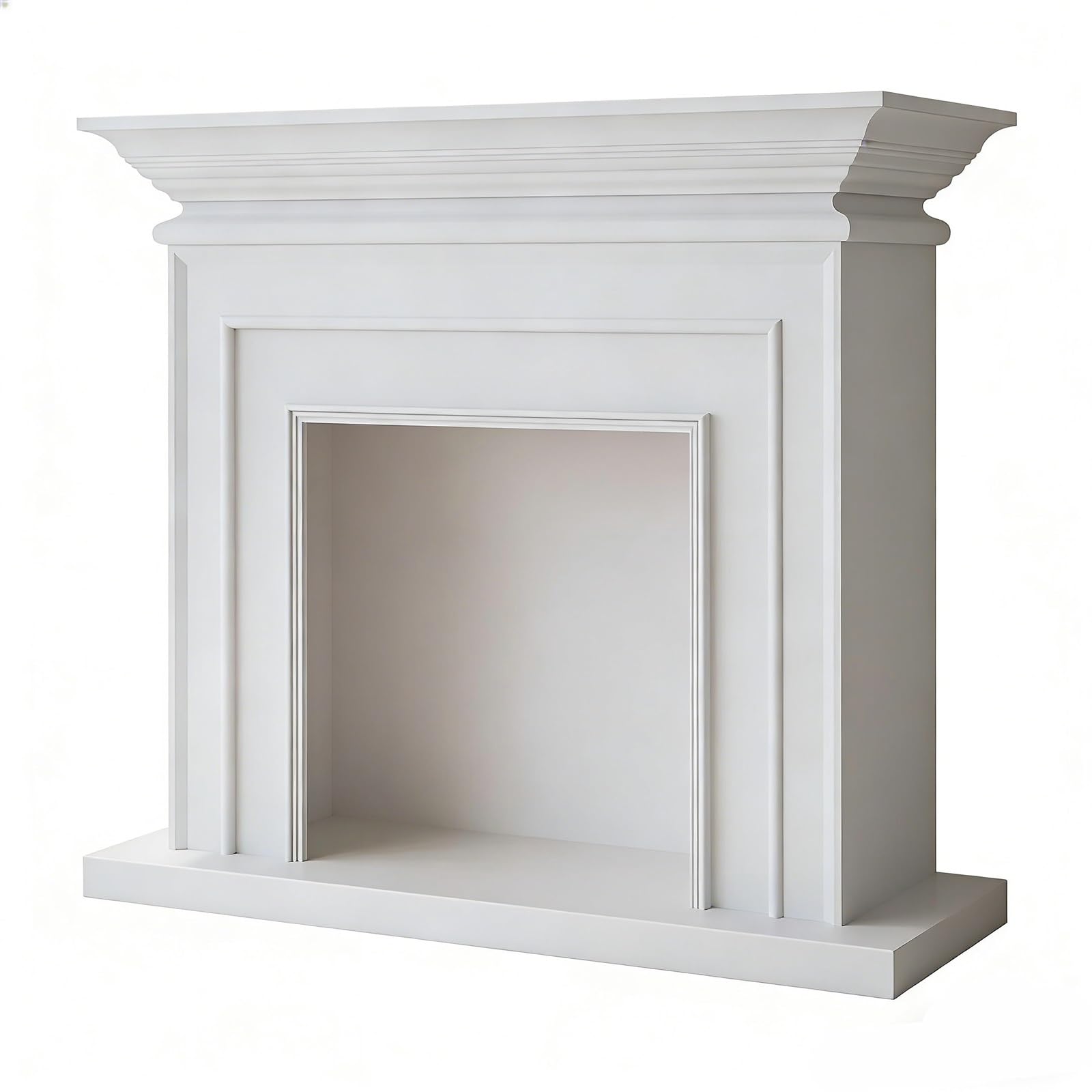Decorative Solid Wood Classic Traditional Fireplace Mantel Surround with Open Shelf Fireplace Surround