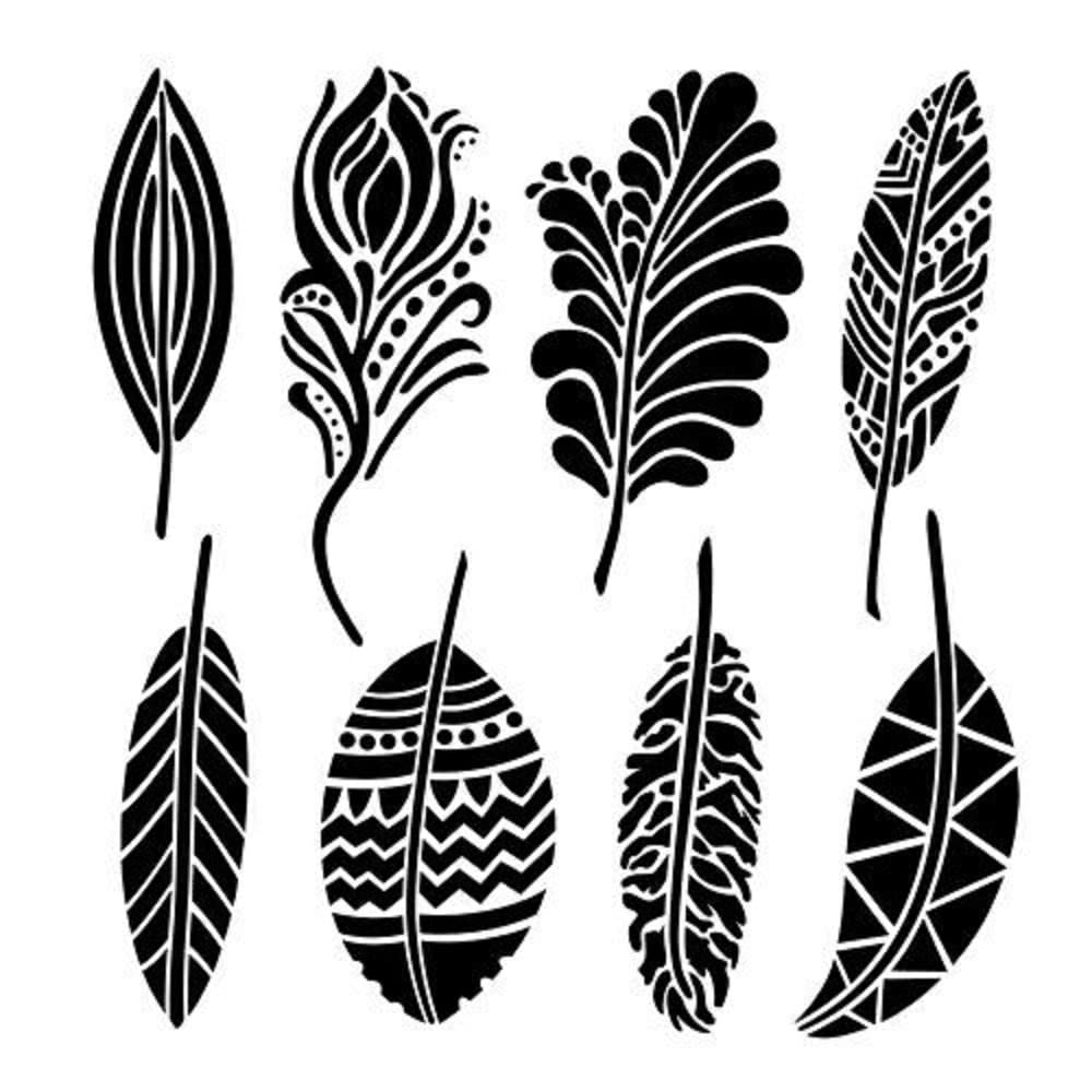 The Crafter's Workshop Multicolour Crafters Workshop Template 6-Inch X 6-Inchfancy Feathers,