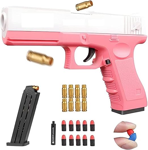 NBHK Color Toy Gun, Shell Ejection Soft Bullet Toy Gun M1911, Rubber