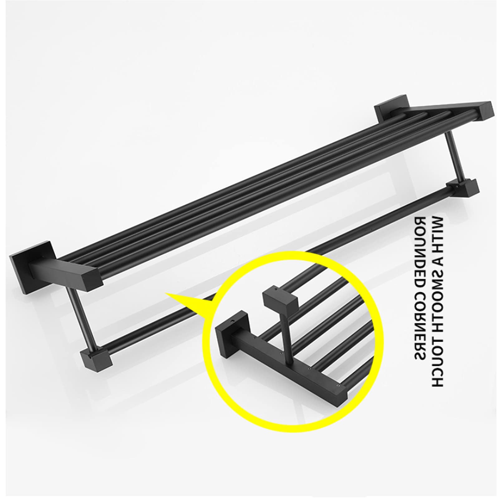 LYGXWJFC Toallero Soporte para Toallas de baño Accesorios de baño Soporte para Toallas de baño de Aluminio Cuadrado para baño/Soporte para Toallas de Cocina Perforación e instalación montada en la