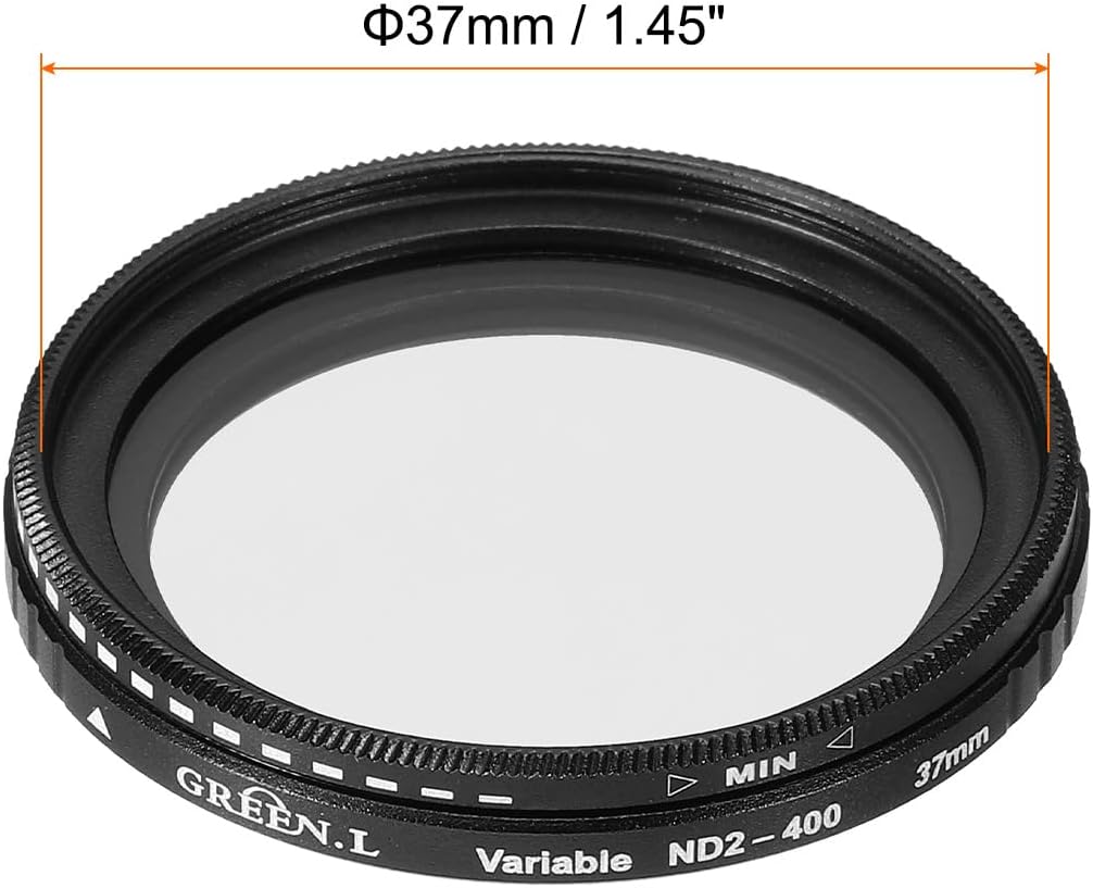 MECCANIXITY ND2-400 Lens Filter Variable Neutral Density Lens Filter 37mm Circular ND Filter Grayscale Filter for Camera Photography Lens