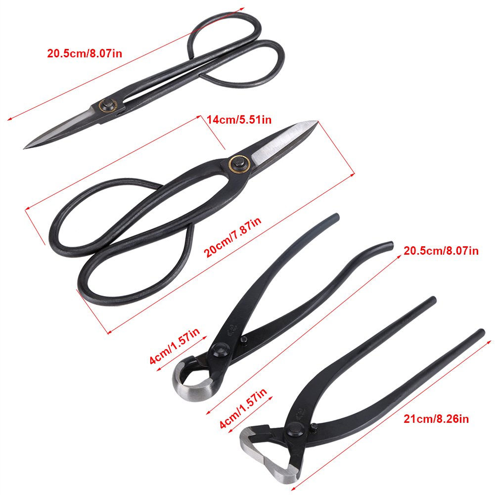 Amazon | 盆栽はさみ 剪定鋏 園芸用 はさみ 盆栽4点セット 盆栽道具