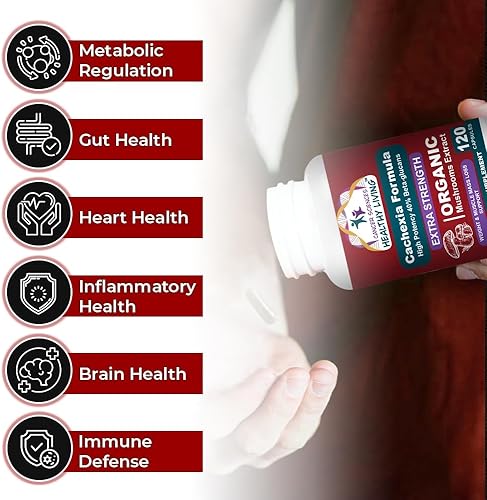 Miniatura 4 de CANCER SCIENCES HEALTHY LIVING Fórmula de caquexia, suplemento de extracto de hongos orgánicos, extra fuerza 1,500 mg, beta-glucanos de alta