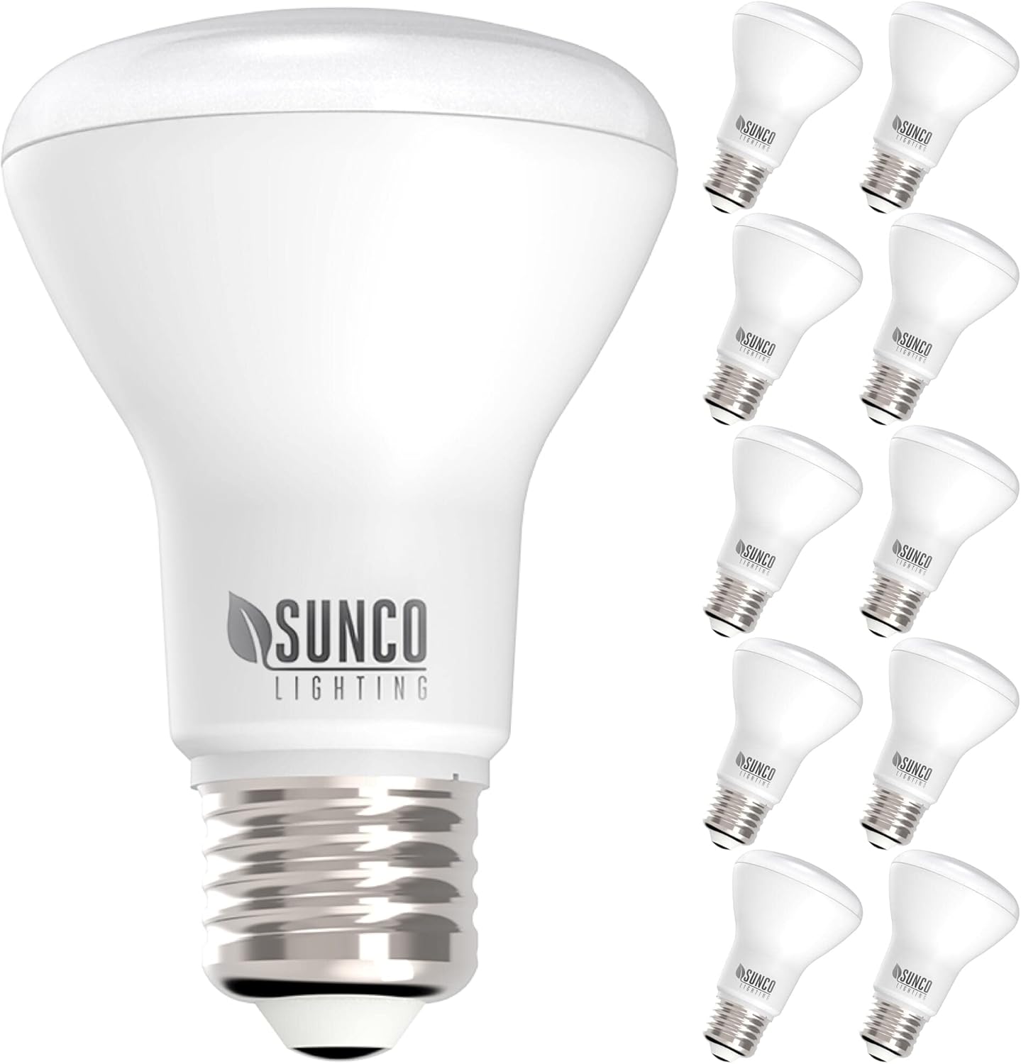 Sunco Lighting 10 Pack BR20 LED Bulbs Indoor Flood Light R20 Dimmable