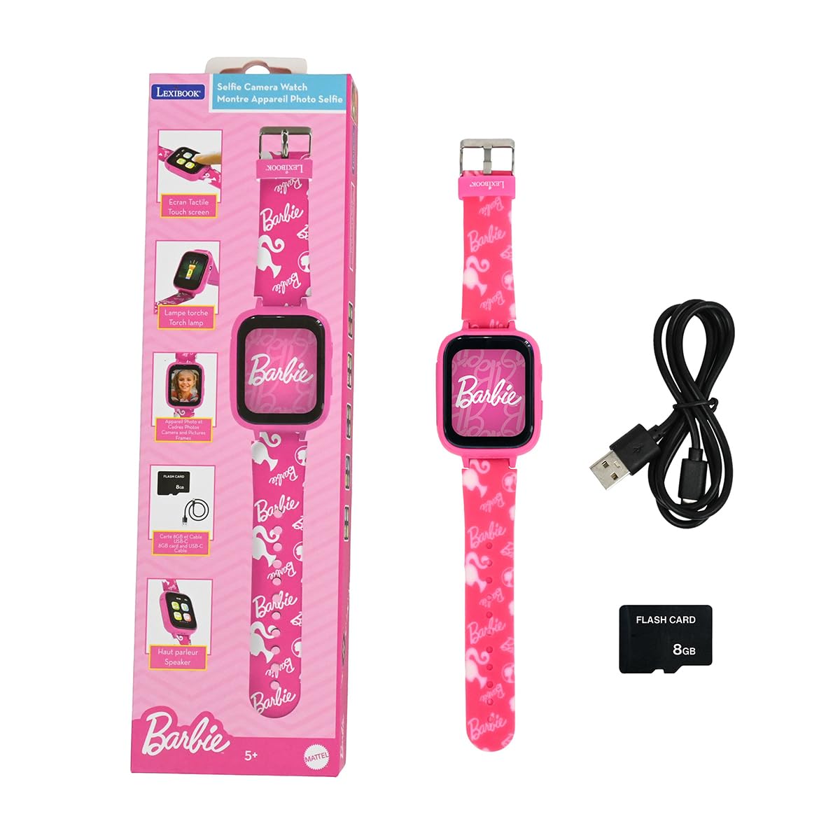 Lexibook, Barbie, Kamera-Uhr, DMW070BBLXB | HD-Touchscreen, Kamera, MP3, Lautsprecher, Schrittzähler, 5 Spiele