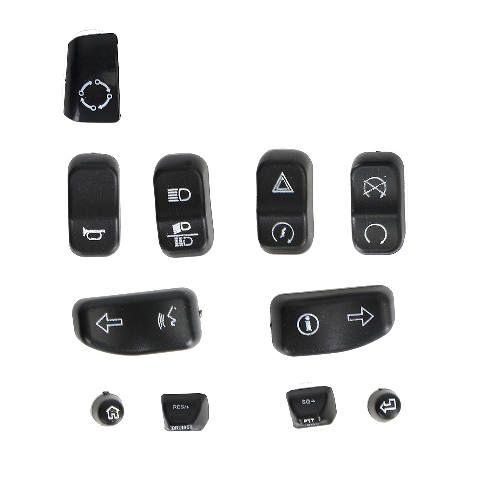 Bruce & Shark 11 Pieces Control Switch Cap Buttons Fits for Harley Electra Glide Models 2014-2019, for Harley Street Glide Models 2014-2019, for