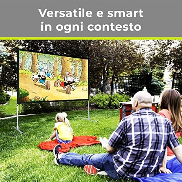 GAINUP Draagbaar projectorscherm, 259 x 162 cm, 250 cm, formaat 16:10, wit dekzeil en projectie achterzijde, lichte projectiefolie, opvouwbaar, 2 meter en helft, videoprojectie, 2,5 m